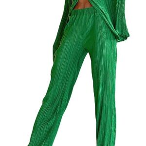 Green matching crinkle set *